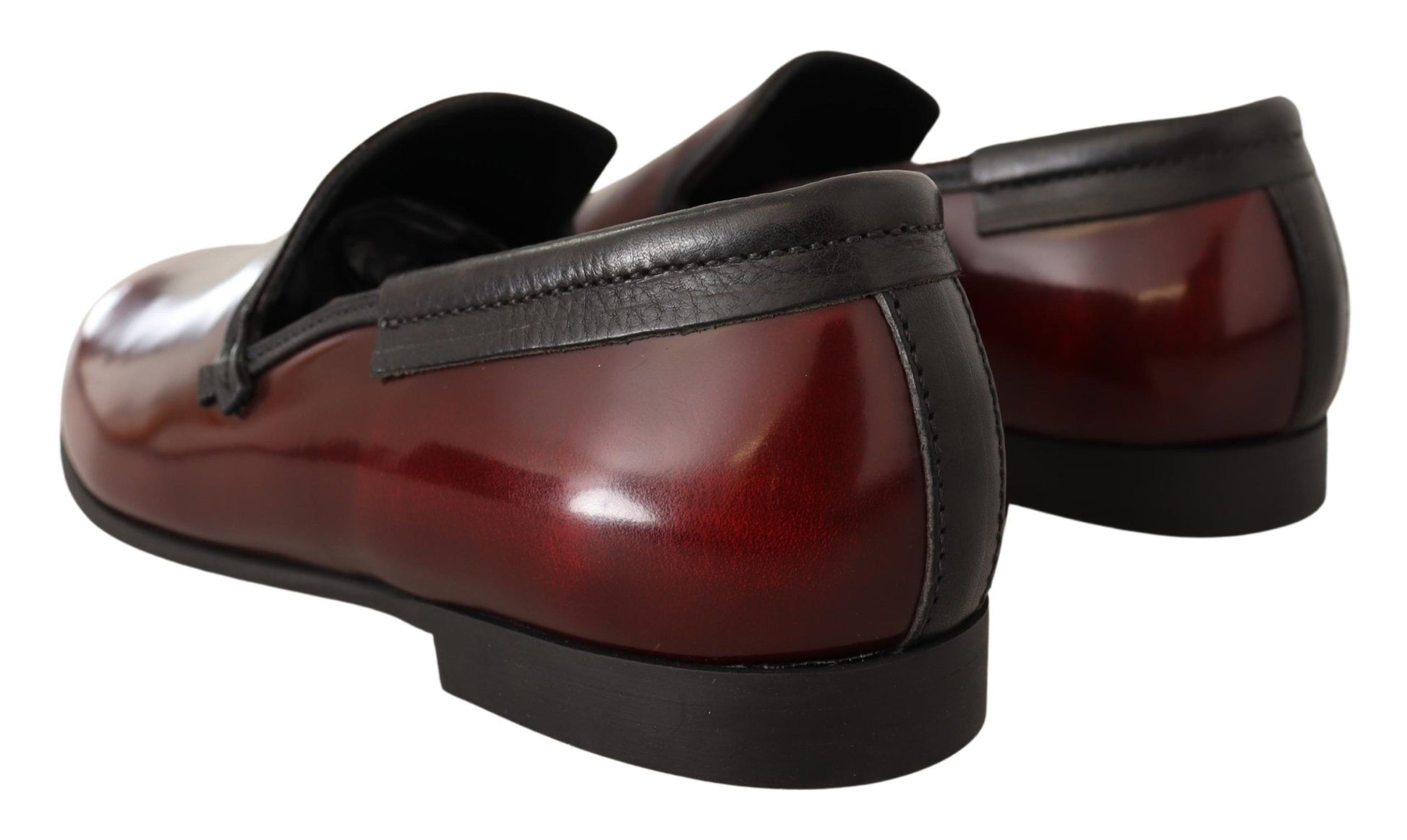 Dolce & Gabbana Elegant Bordeaux Leather Loafers - ACCEXO