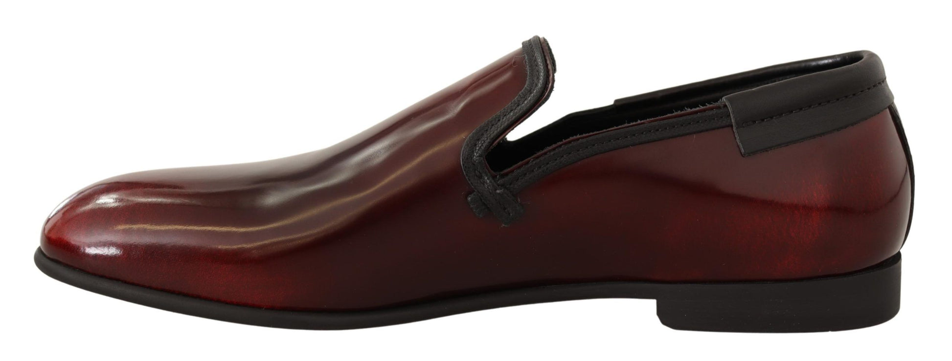 Dolce & Gabbana Elegant Bordeaux Leather Loafers - ACCEXO