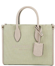 Michael Kors Mirella Small Powder Blush Canvas Shopper Crossbody Handbag Purse - ACCEXO