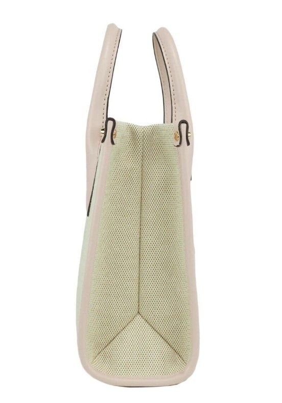 Michael Kors Mirella Small Powder Blush Canvas Shopper Crossbody Handbag Purse - ACCEXO