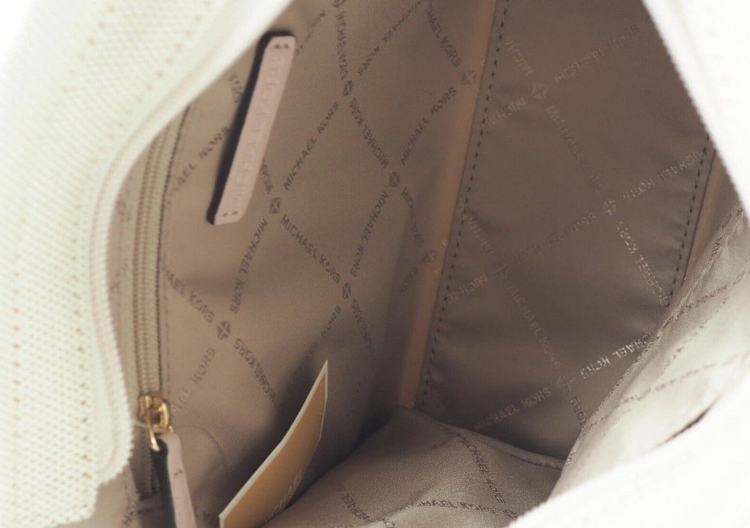 Michael Kors Mirella Small Powder Blush Canvas Shopper Crossbody Handbag Purse - ACCEXO