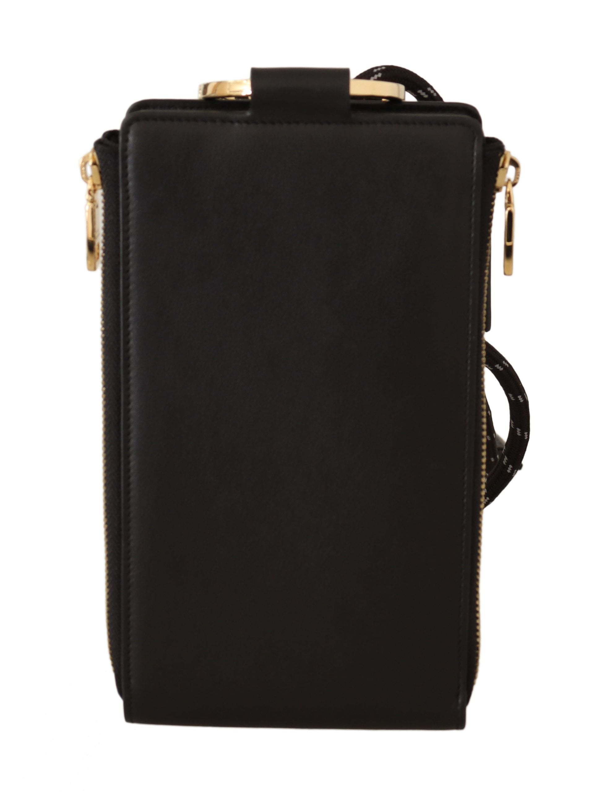 Dolce & Gabbana Elegant Black Leather Strapped Wallet - ACCEXO