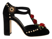 Dolce & Gabbana Elegant Velvet T-Strap Mary Jane Pumps - ACCEXO