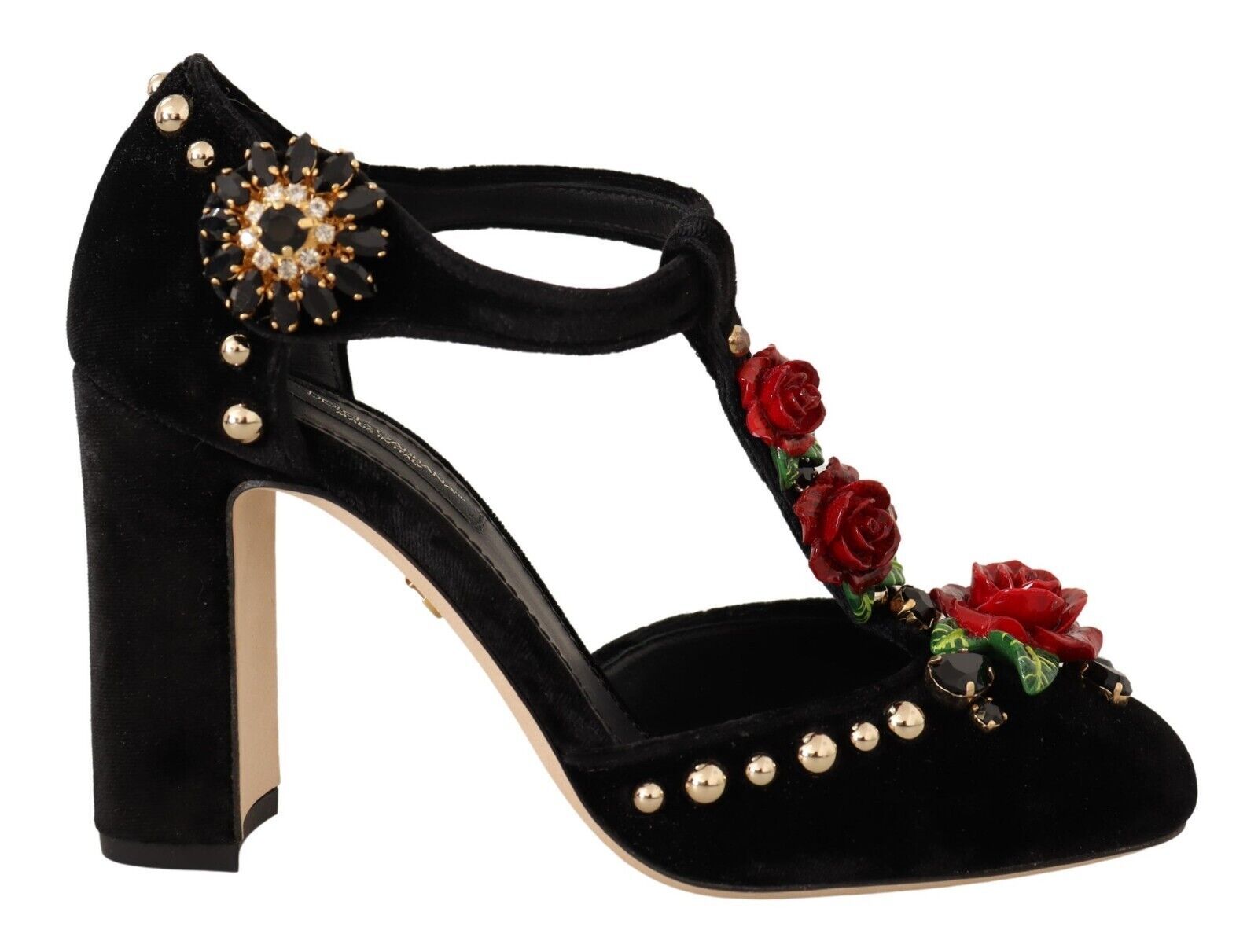 Dolce & Gabbana Elegant Velvet T-Strap Mary Jane Pumps - ACCEXO