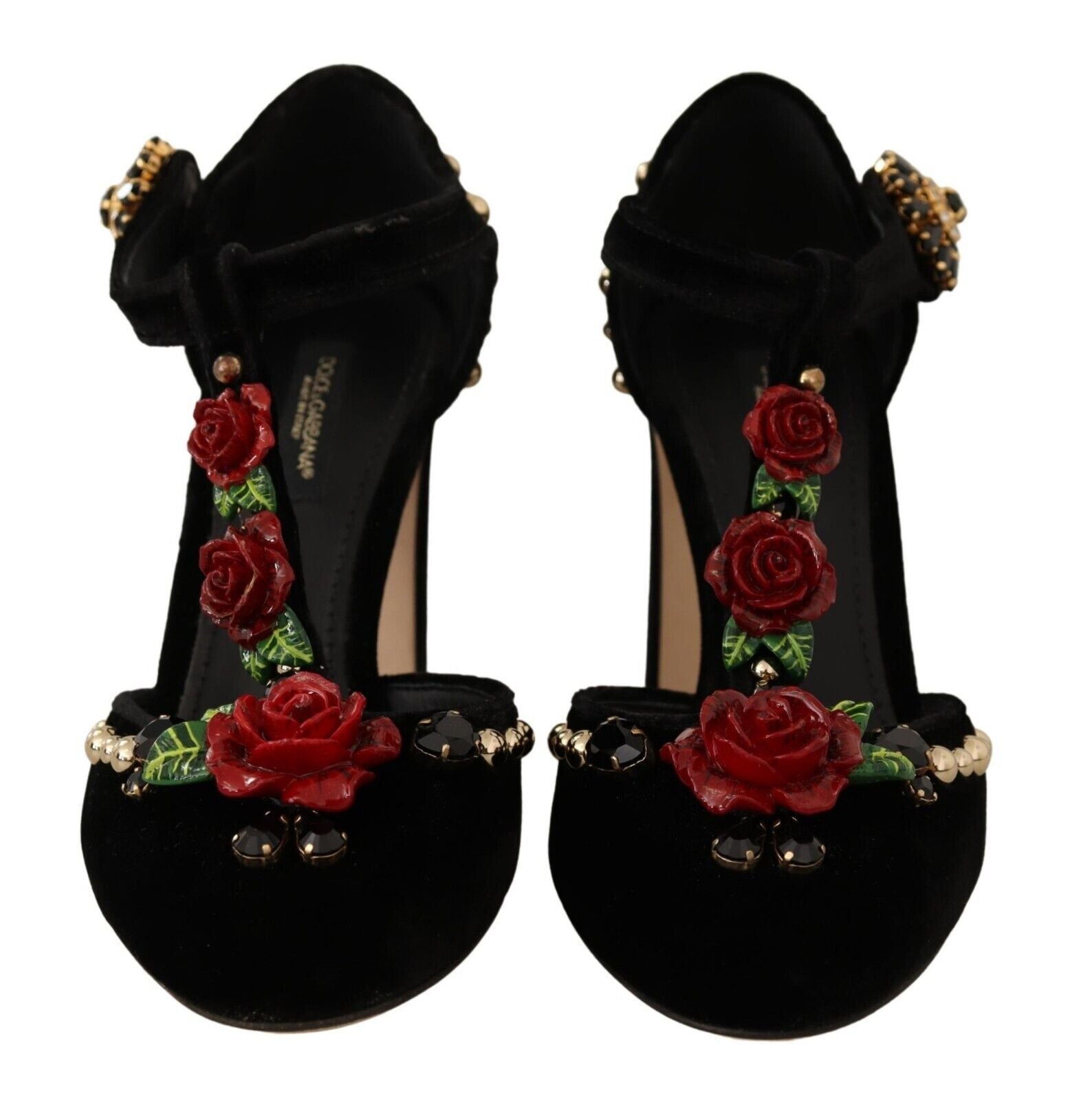 Dolce & Gabbana Elegant Velvet T-Strap Mary Jane Pumps - ACCEXO