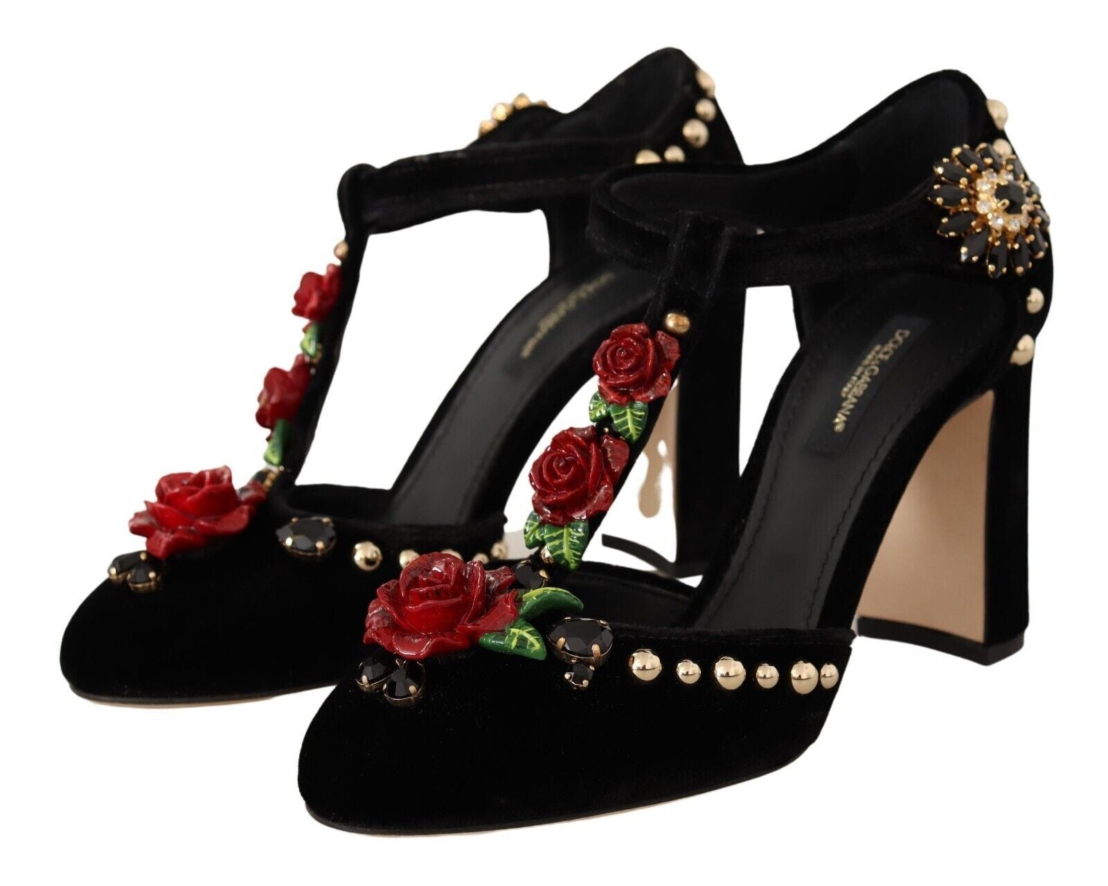 Dolce & Gabbana Elegant Velvet T-Strap Mary Jane Pumps - ACCEXO
