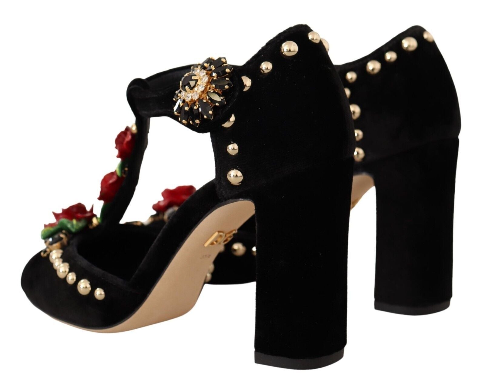 Dolce & Gabbana Elegant Velvet T-Strap Mary Jane Pumps - ACCEXO