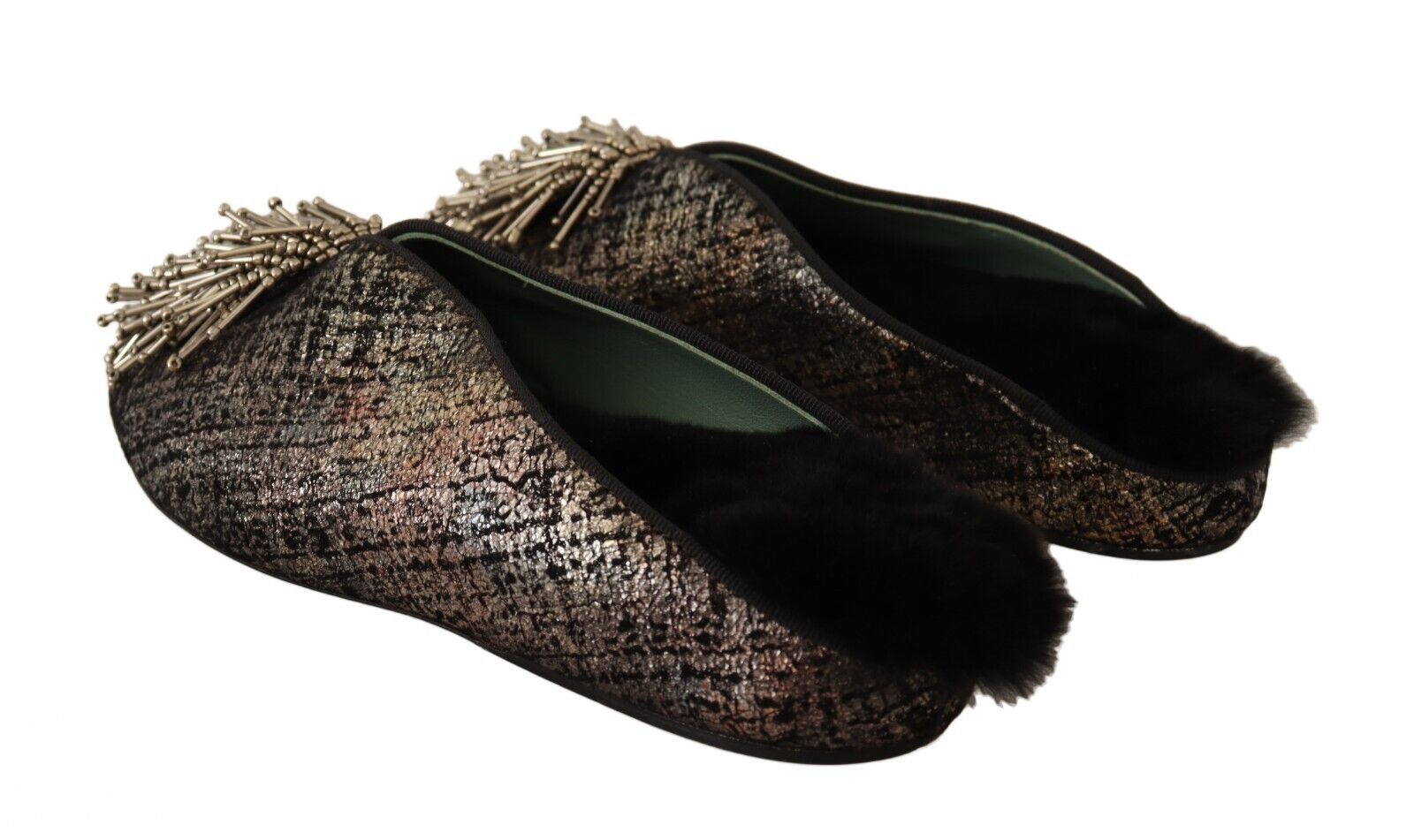 Paola D'Arcano Golden Enchantment Leather Flats - ACCEXO