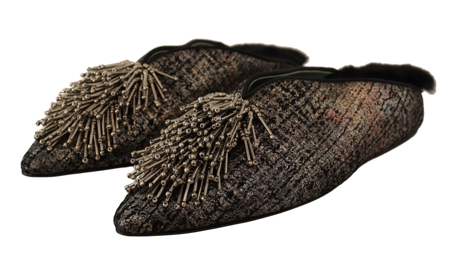 Paola D'Arcano Golden Enchantment Leather Flats - ACCEXO