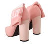 GCDS Chic Pink Suede Ankle Boots with Logo Socks