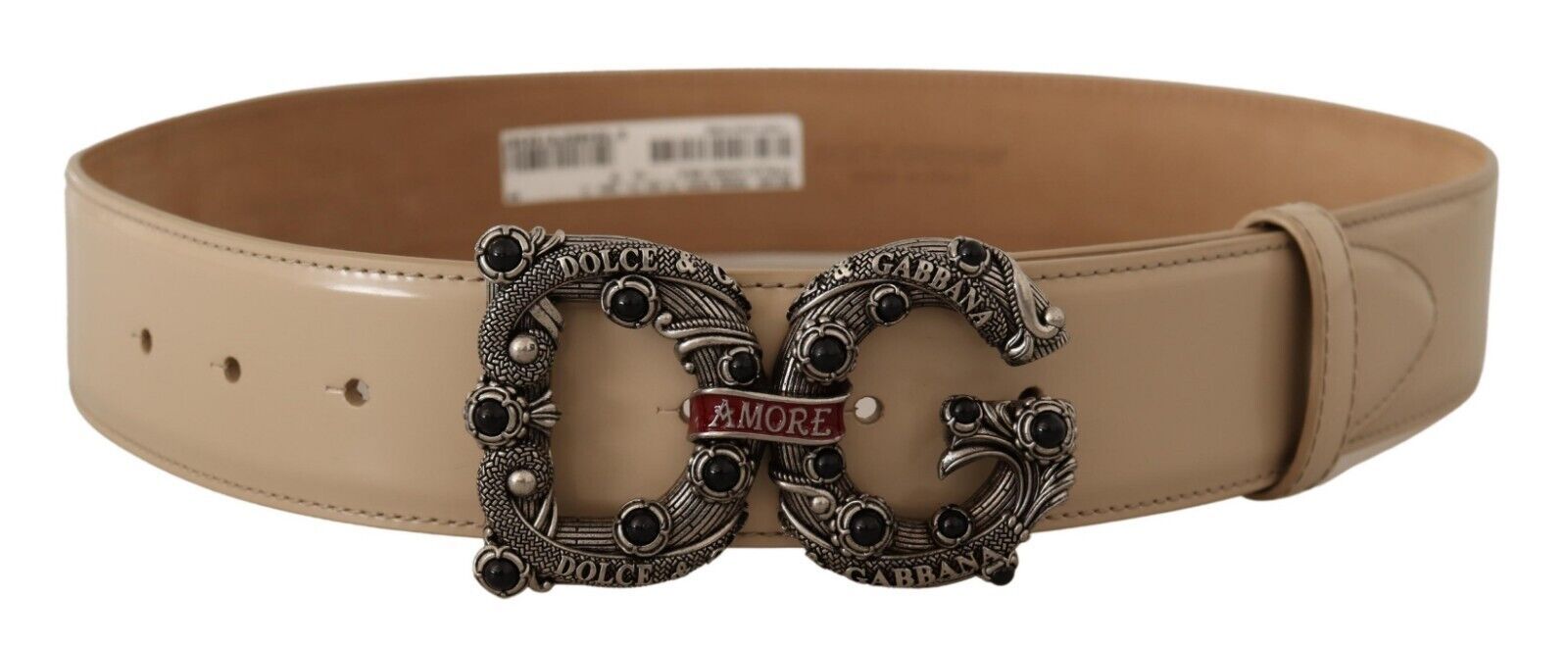Dolce & Gabbana Vintage-Brass Logo Pearl Embellished Belt - ACCEXO