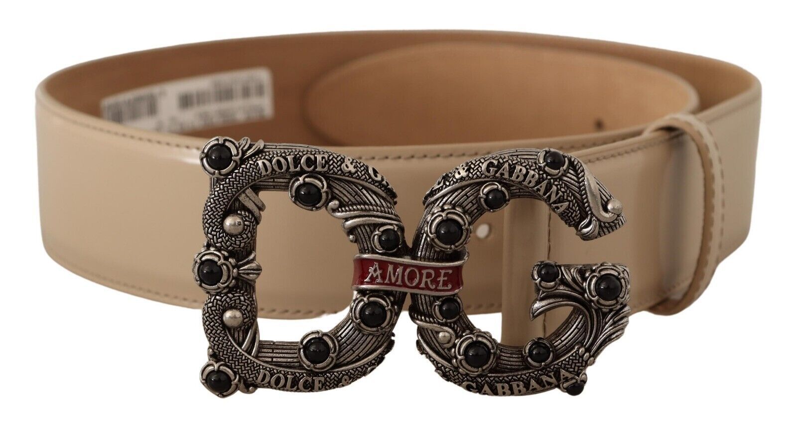 Dolce & Gabbana Vintage-Brass Logo Pearl Embellished Belt - ACCEXO