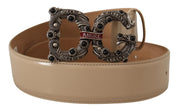 Dolce & Gabbana Vintage-Brass Logo Pearl Embellished Belt - ACCEXO