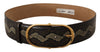 Dolce & Gabbana Elegant Snakeskin Belt with Gold Oval Buckle