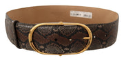 Dolce & Gabbana Elegant Brown Leather Belt with Gold Buckle - ACCEXO