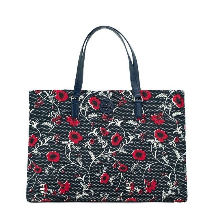 Tory Burch Medium Nylon Retro Batik Print Shoulder Tote Handbag - ACCEXO