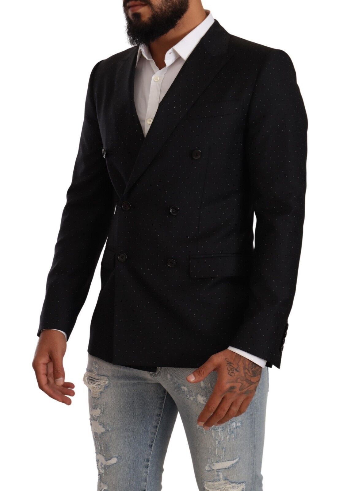 Dolce & Gabbana Elegant Black Dotted Formal Blazer - ACCEXO