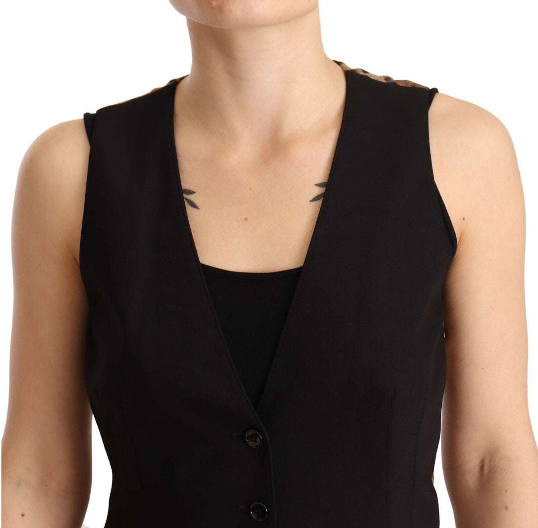 Dolce & Gabbana Elegant Black Wool Blend Waistcoat