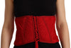 Dolce & Gabbana Elegant Red Silk Corset Belt Top