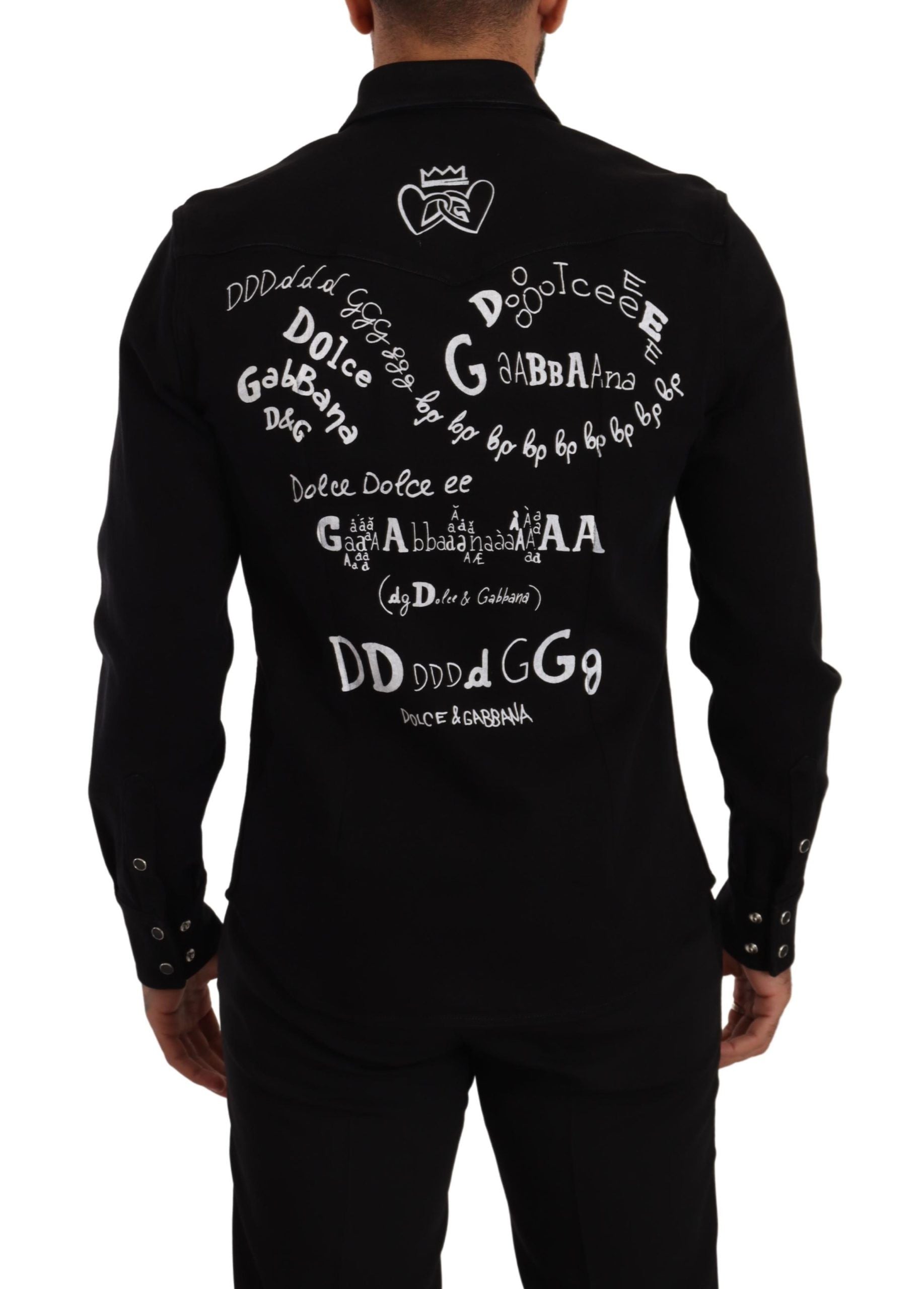 Dolce & Gabbana Slim Fit Casual Black Designer Shirt - ACCEXO