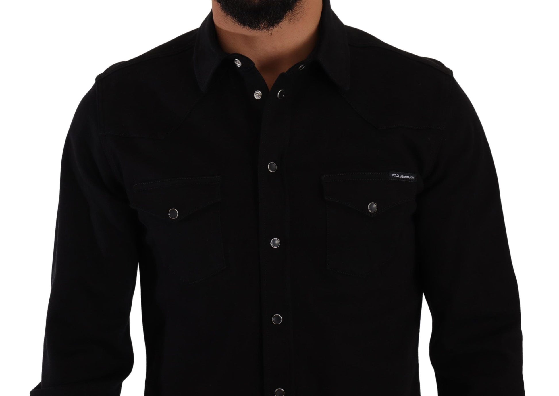 Dolce & Gabbana Slim Fit Casual Black Designer Shirt - ACCEXO