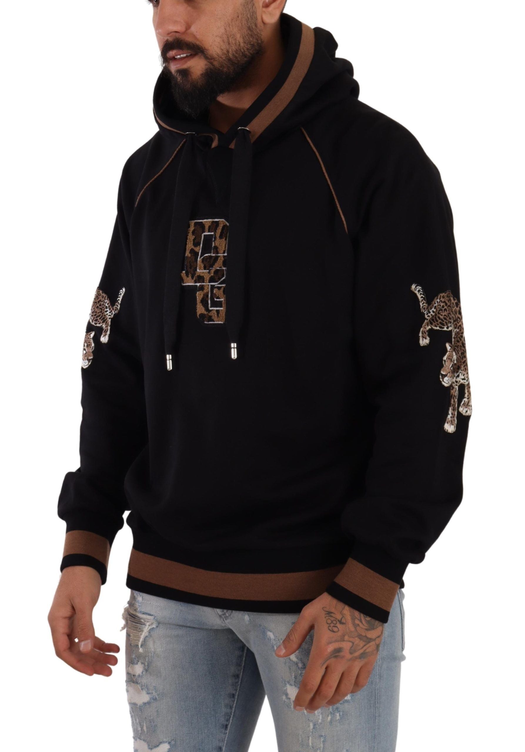 Dolce & Gabbana Chic Leopard Motive Hooded Sweater - ACCEXO