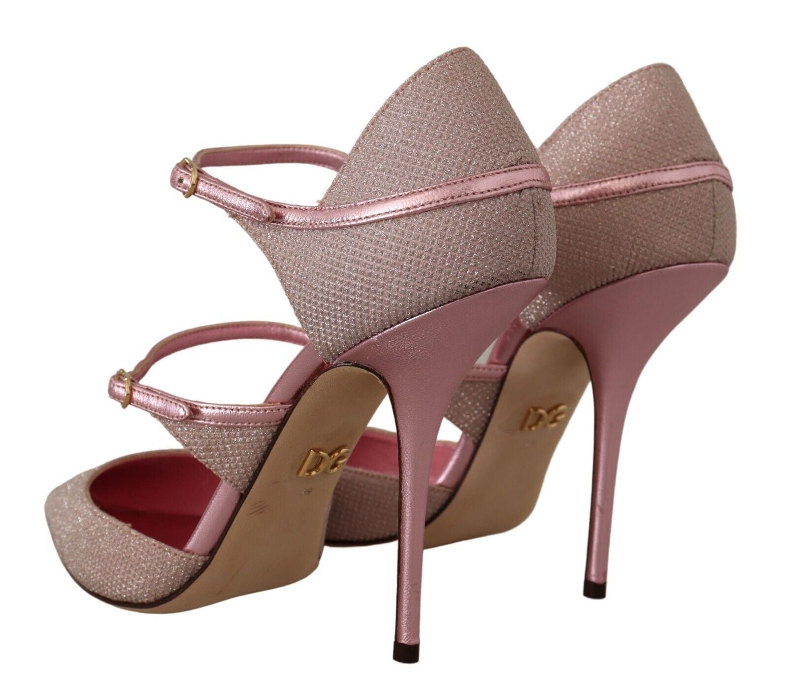 Dolce & Gabbana Pink Glitter High Heel Sandals - ACCEXO