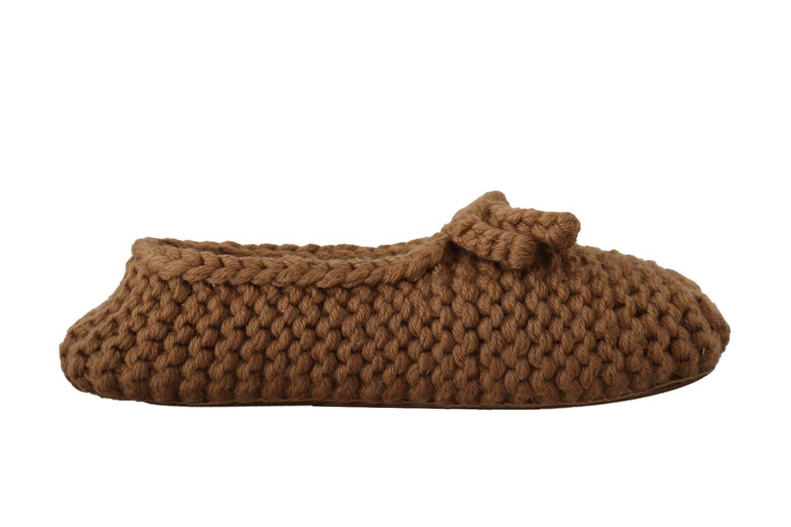 Dolce & Gabbana Elegant Wool Knit Ballerina Flats in Brown - ACCEXO