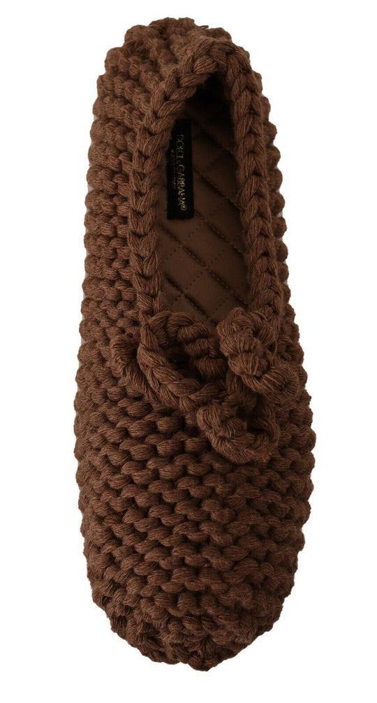 Dolce & Gabbana Elegant Wool Knit Ballerina Flats