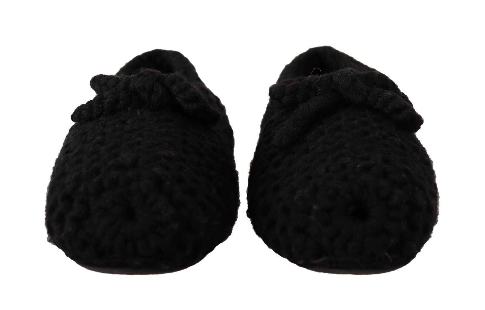 Dolce & Gabbana Elegant Black Wool Knit Ballet Flats - ACCEXO