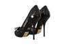 Dolce & Gabbana Elegant Black Mesh Stiletto Pumps