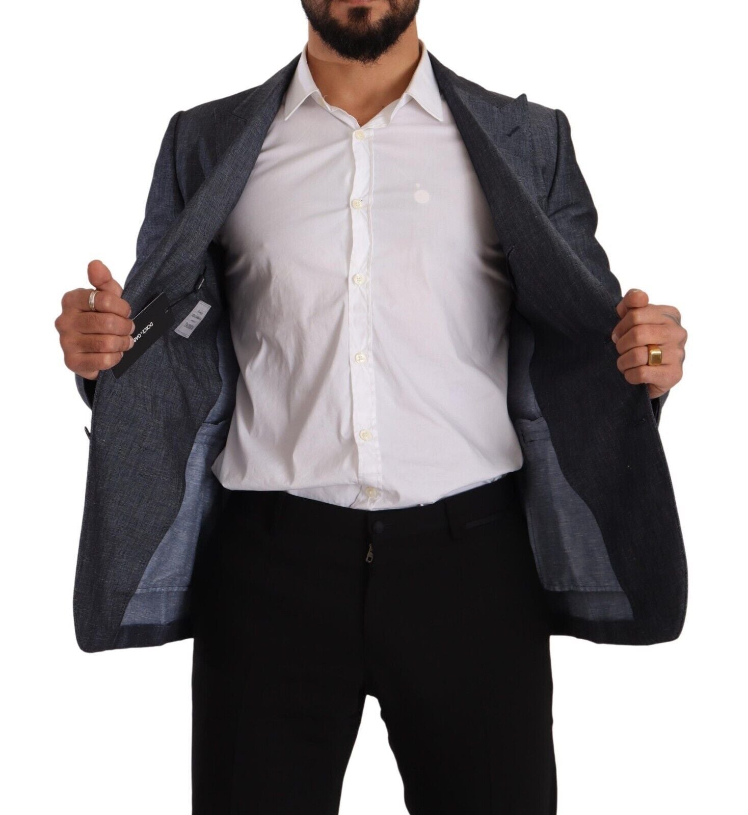 Dolce & Gabbana Elegant Slim Fit Two-Button Blue Blazer - ACCEXO