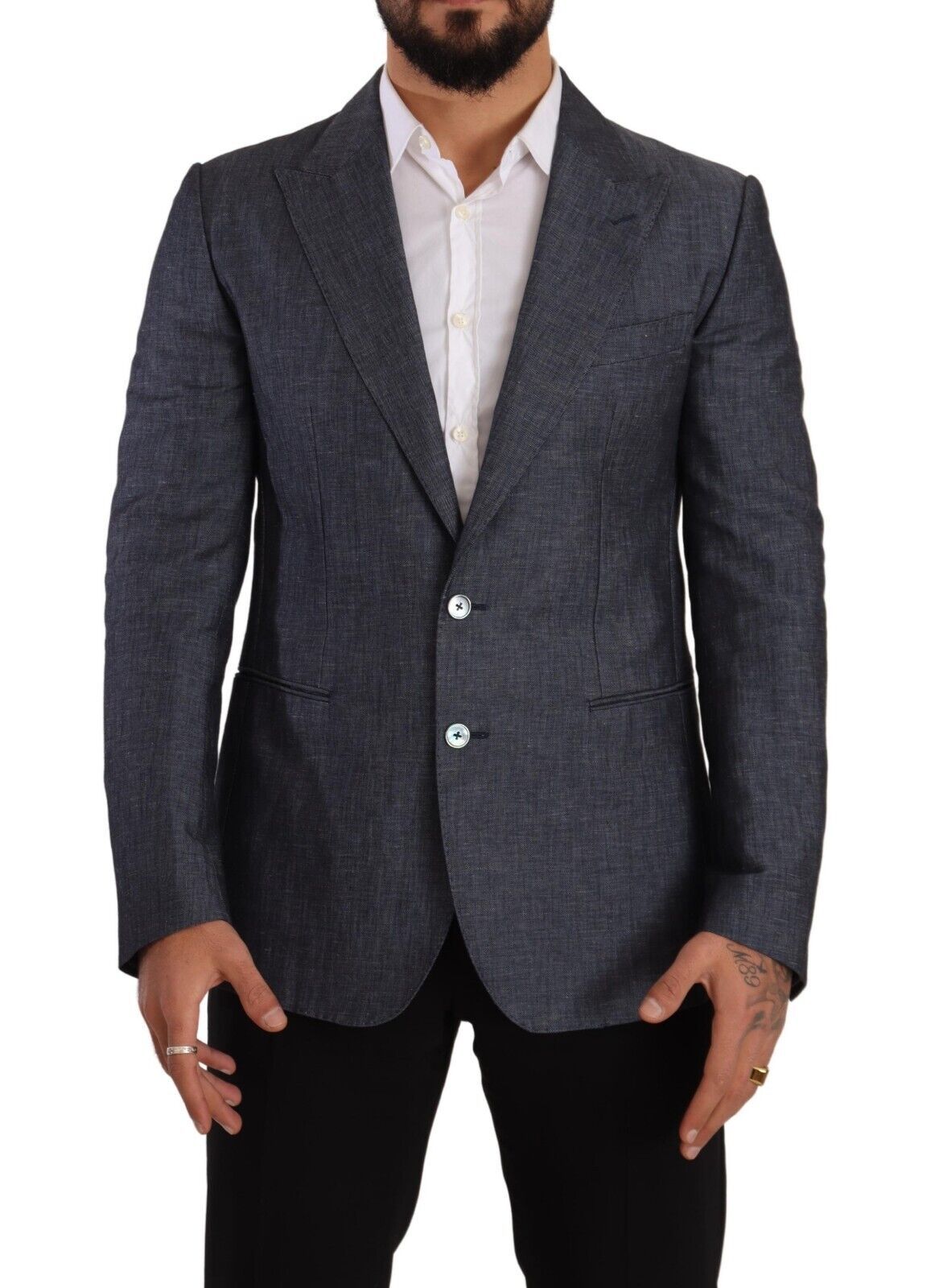Dolce & Gabbana Elegant Slim Fit Two-Button Blue Blazer - ACCEXO