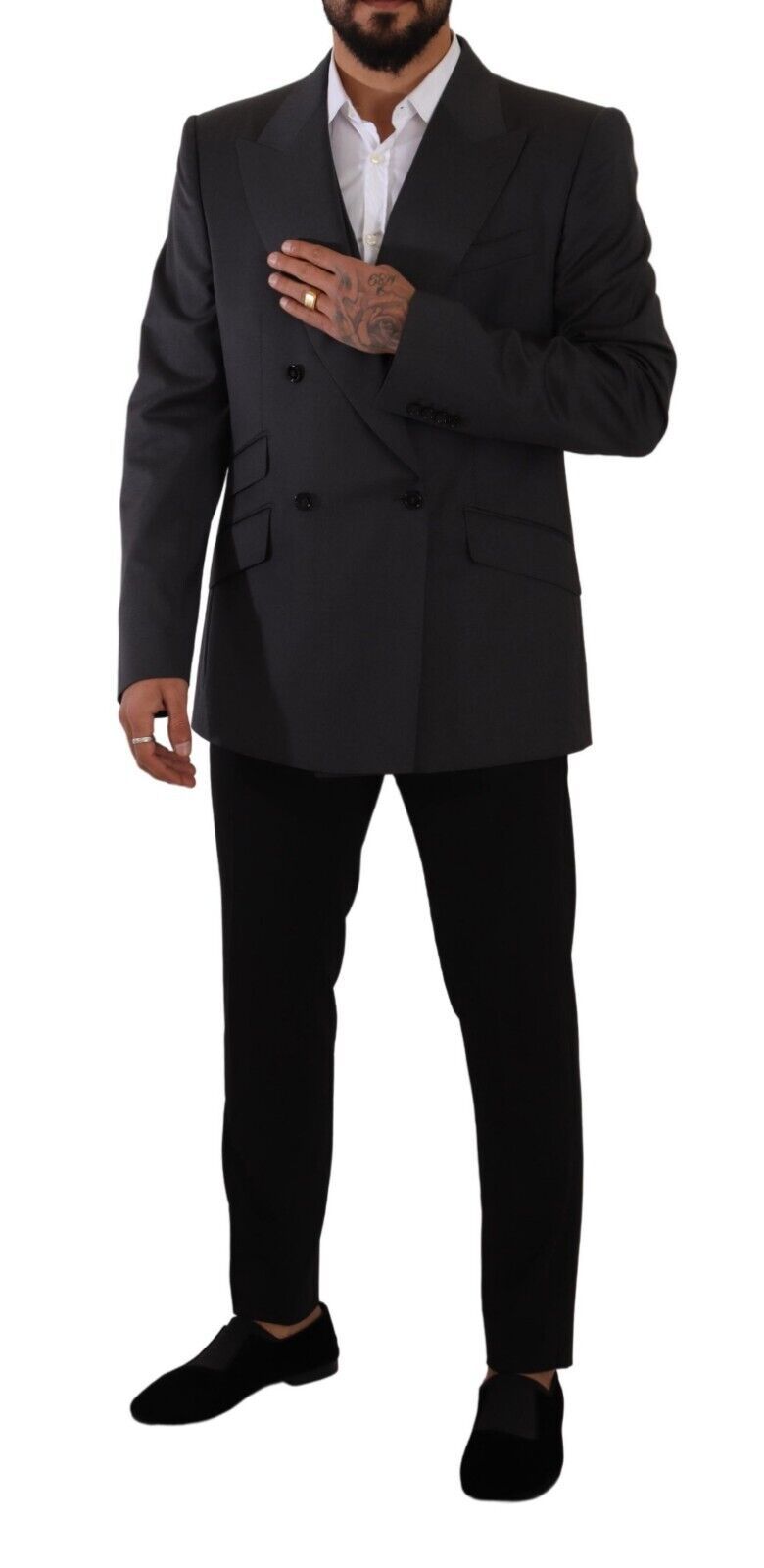 Dolce & Gabbana Elegant Gray Sicilia Wool Blend Suit - ACCEXO