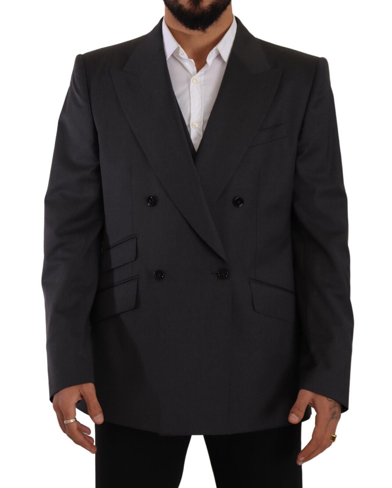 Dolce & Gabbana Elegant Gray Sicilia Wool Blend Suit - ACCEXO