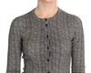 Dolce & Gabbana Elegant Black and White Wool Cardigan