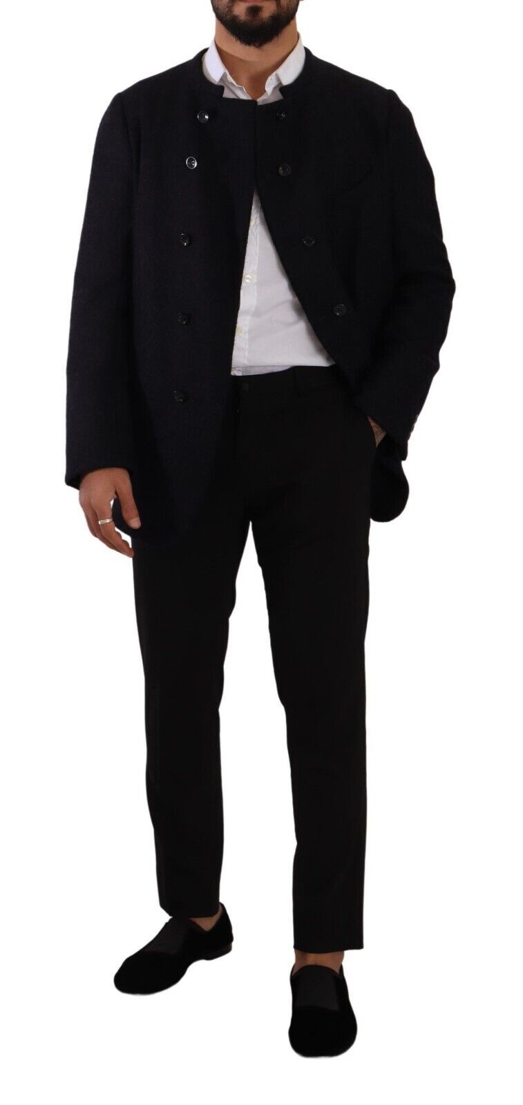Dolce & Gabbana Elegant Dark Grey Alpaca Blend Jacket - ACCEXO