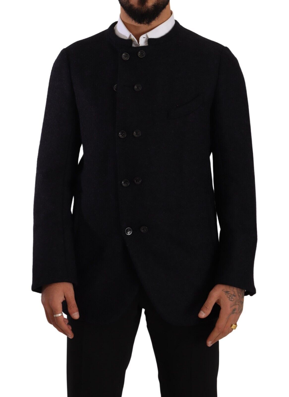 Dolce & Gabbana Elegant Dark Grey Alpaca Blend Jacket - ACCEXO