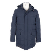 Emilio Romanelli Sleek Blue Men's Hooded Jacket - ACCEXO