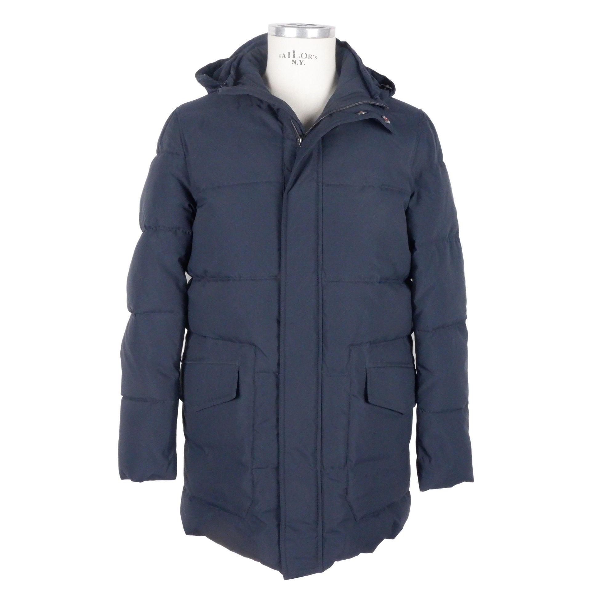 Emilio Romanelli Sleek Blue Men's Hooded Jacket - ACCEXO