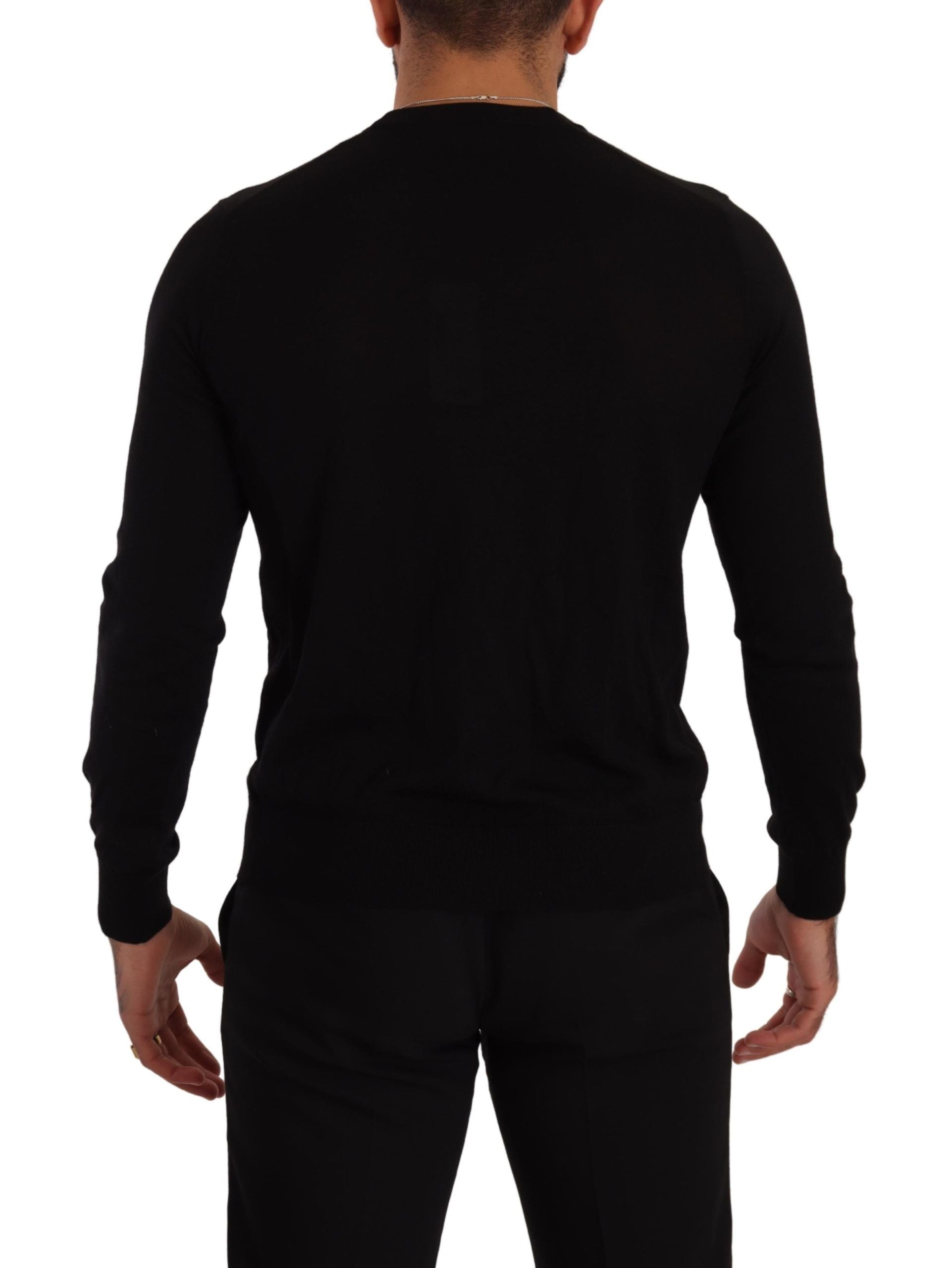 Dolce & Gabbana Elegant V-Neck Black Cashmere Cardigan - ACCEXO