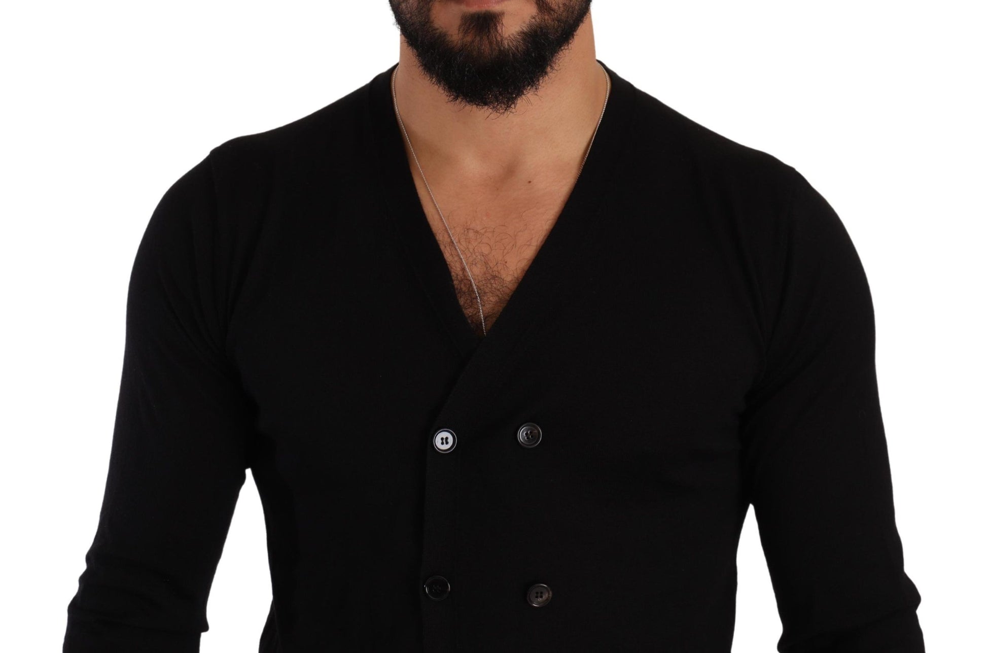 Dolce & Gabbana Elegant V-Neck Black Cashmere Cardigan - ACCEXO