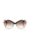 Frankie Morello Black Metallic Women Sunglass