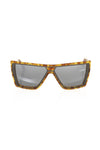 Frankie Morello Brown Acetate Women Sunglass