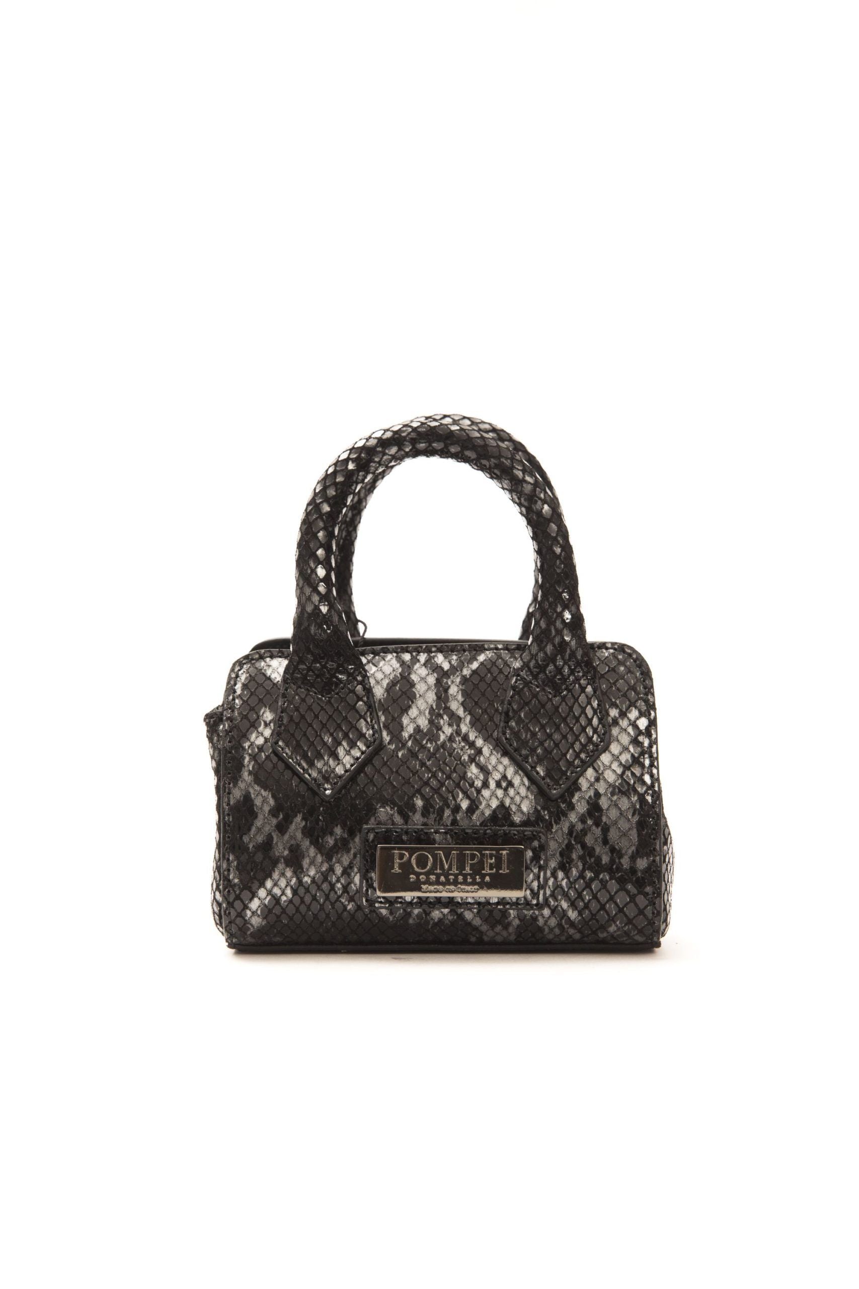 Pompei Donatella Chic Leather Mini Tote with Python Print - ACCEXO