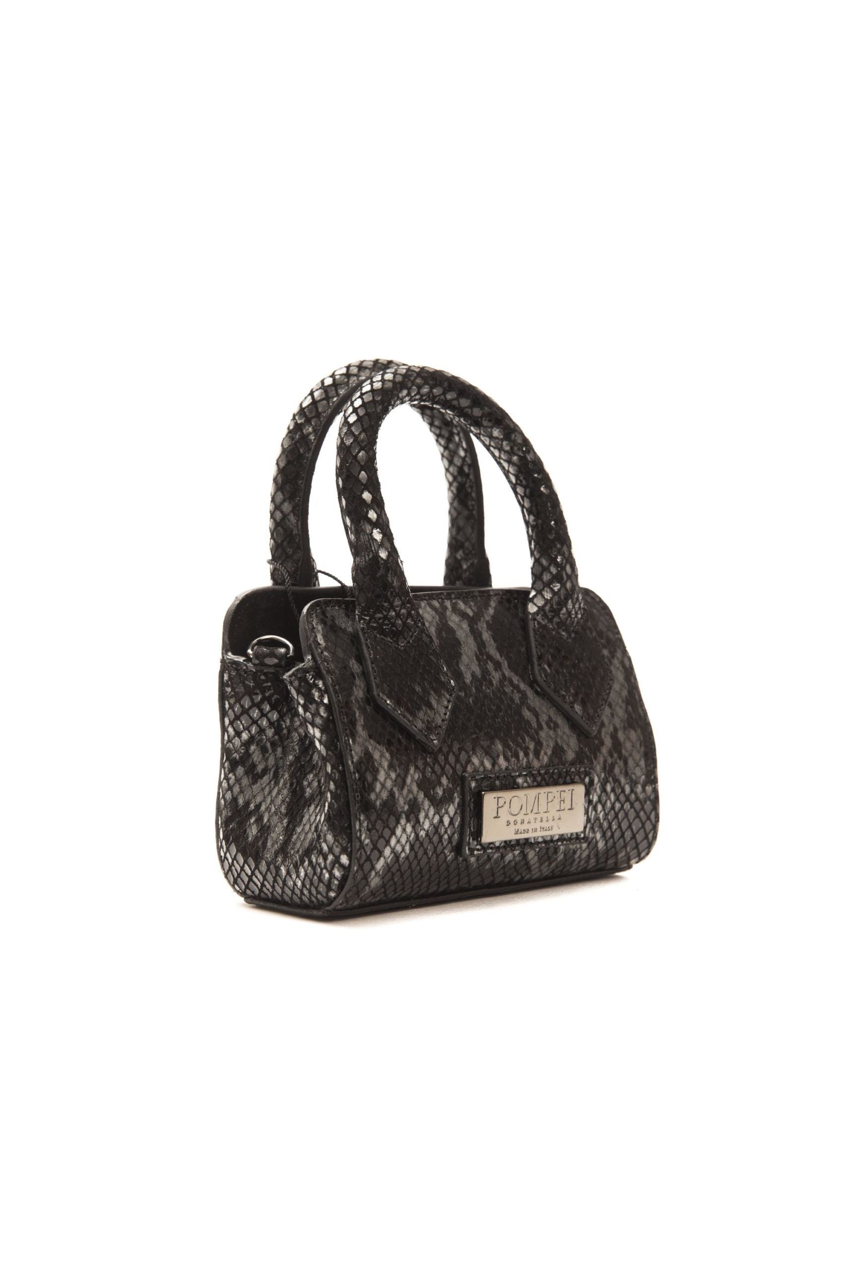Pompei Donatella Chic Leather Mini Tote with Python Print - ACCEXO