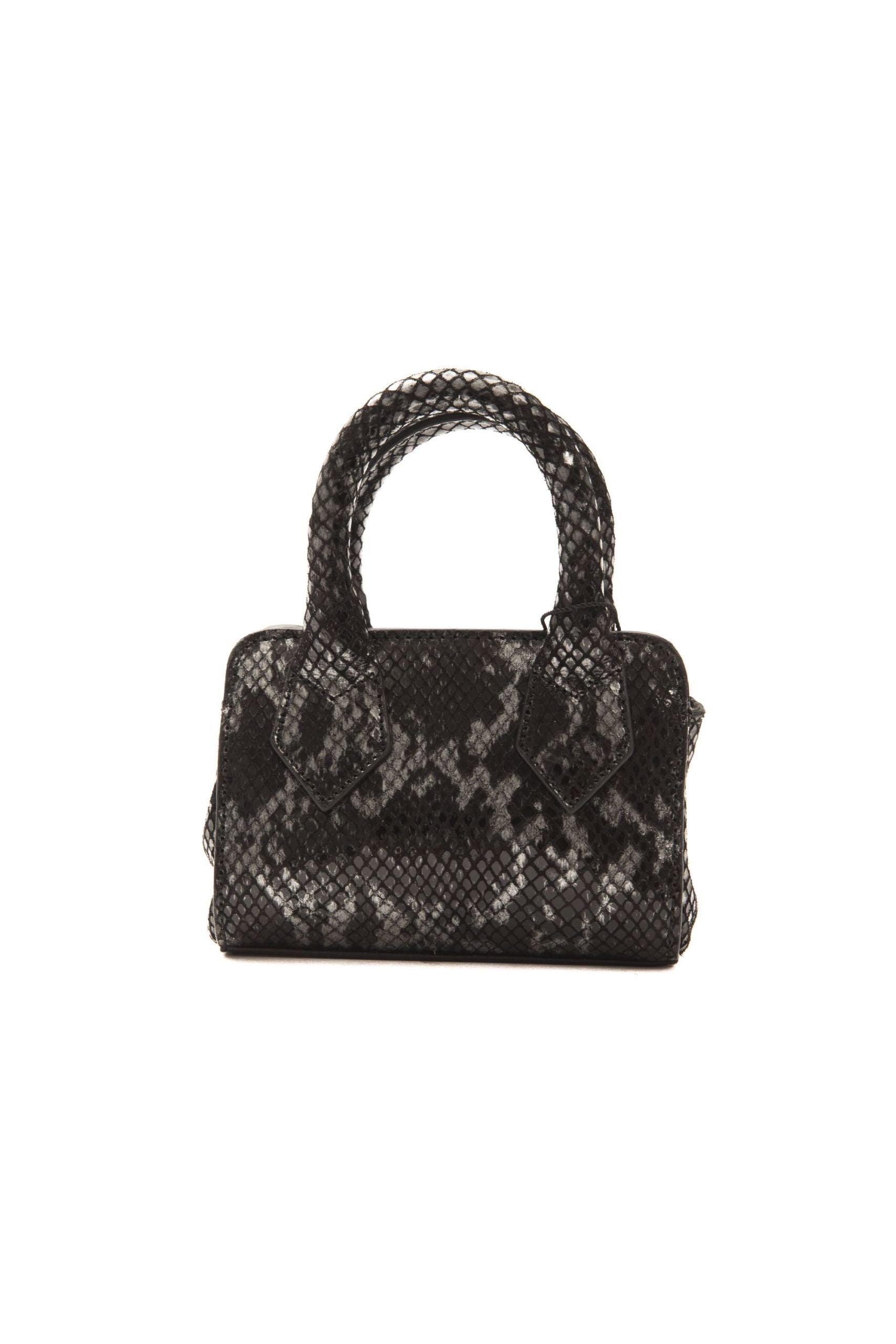Pompei Donatella Chic Leather Mini Tote with Python Print - ACCEXO