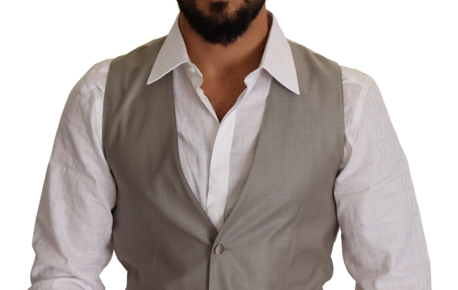 Dolce & Gabbana Elegant Single Breasted Dress Vest in Beige - ACCEXO