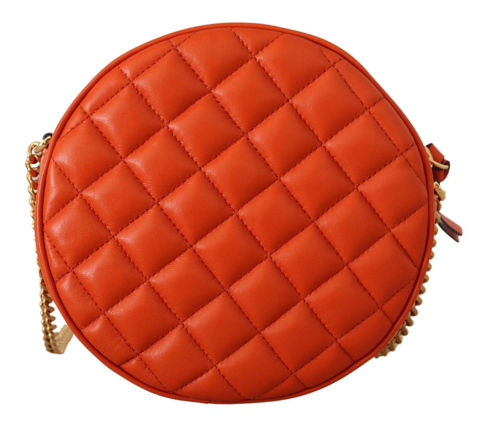 Versace Elegant Round Nappa Leather Crossbody Bag - ACCEXO
