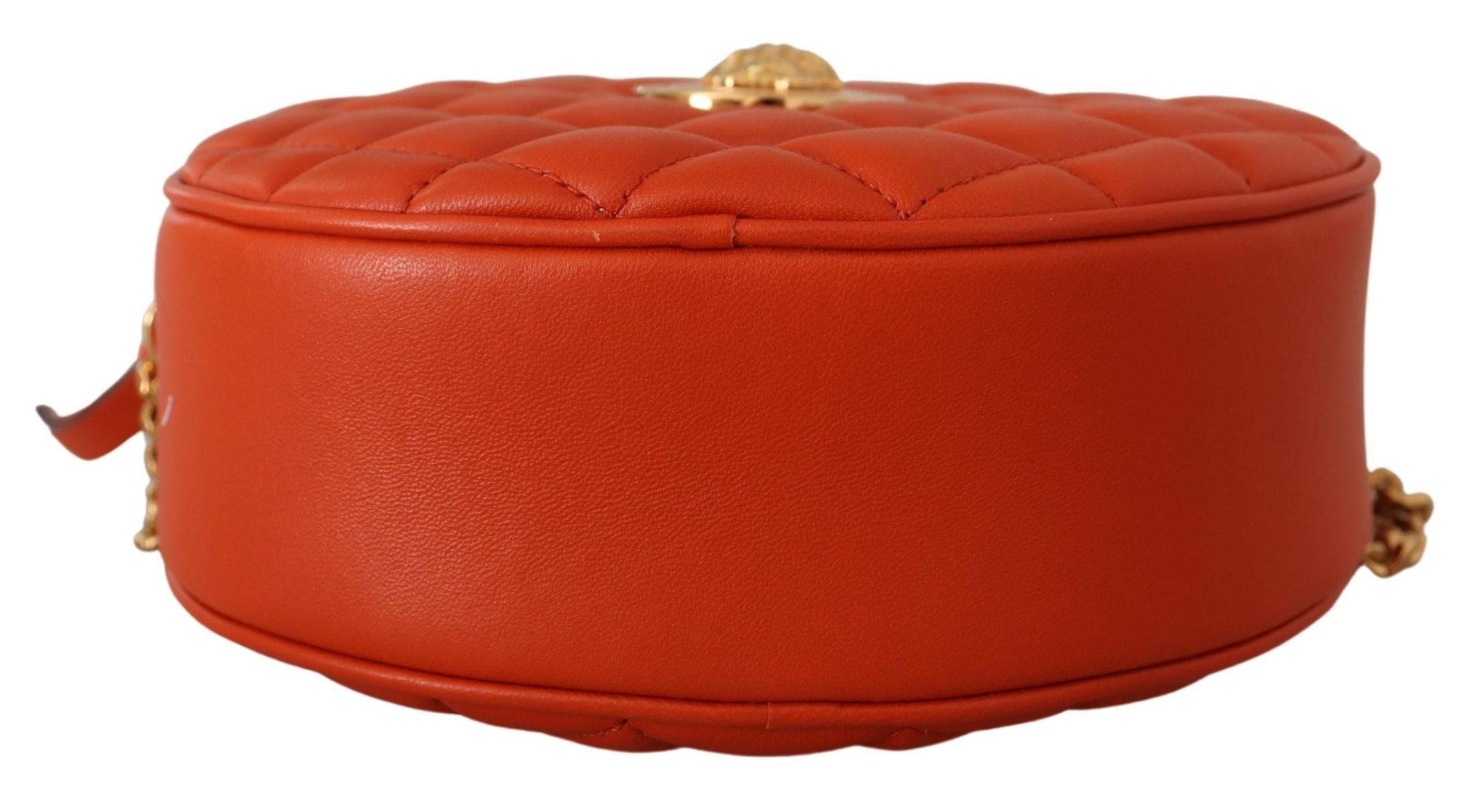 Versace Elegant Round Nappa Leather Crossbody Bag - ACCEXO